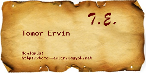 Tomor Ervin névjegykártya