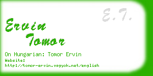 ervin tomor business card